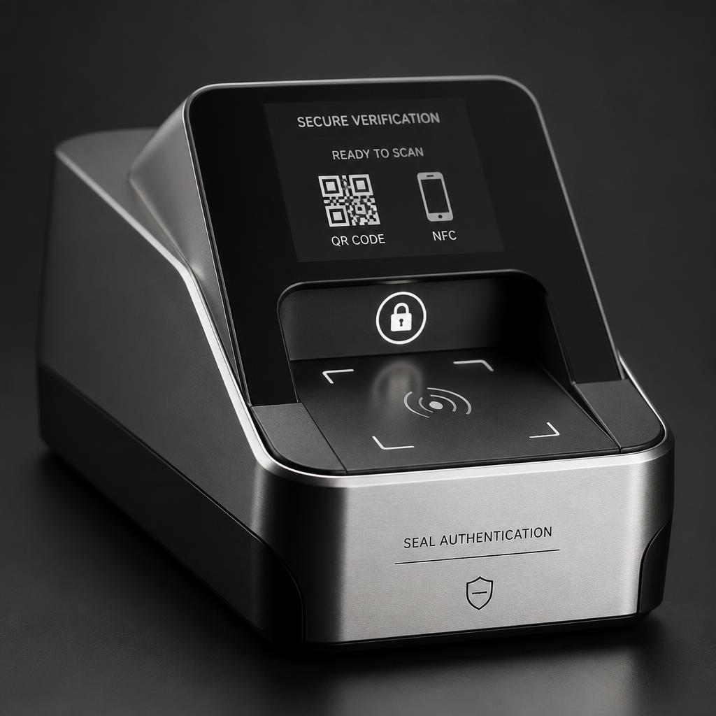 Secure verification reader with QR and NFC surface